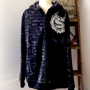 NWOT Sinister hooded zip up sweatshirt